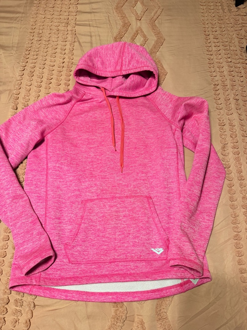 Pony Heathered Hot Pink Hooded Pullover